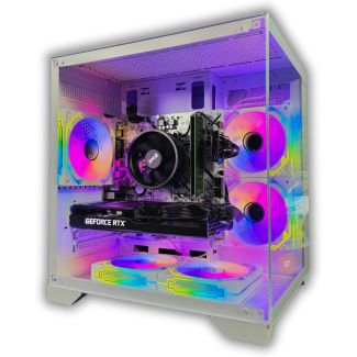 Computador Gamer Ryzen 5, RTX 4060 8GB, 32GB DDR4, Windows 11 Pro Original, PC Montado com Gabinete RGB Branco