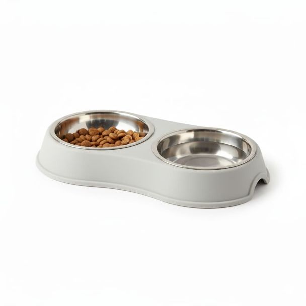 Pote Duplo de Comida e Água Antiderrapante